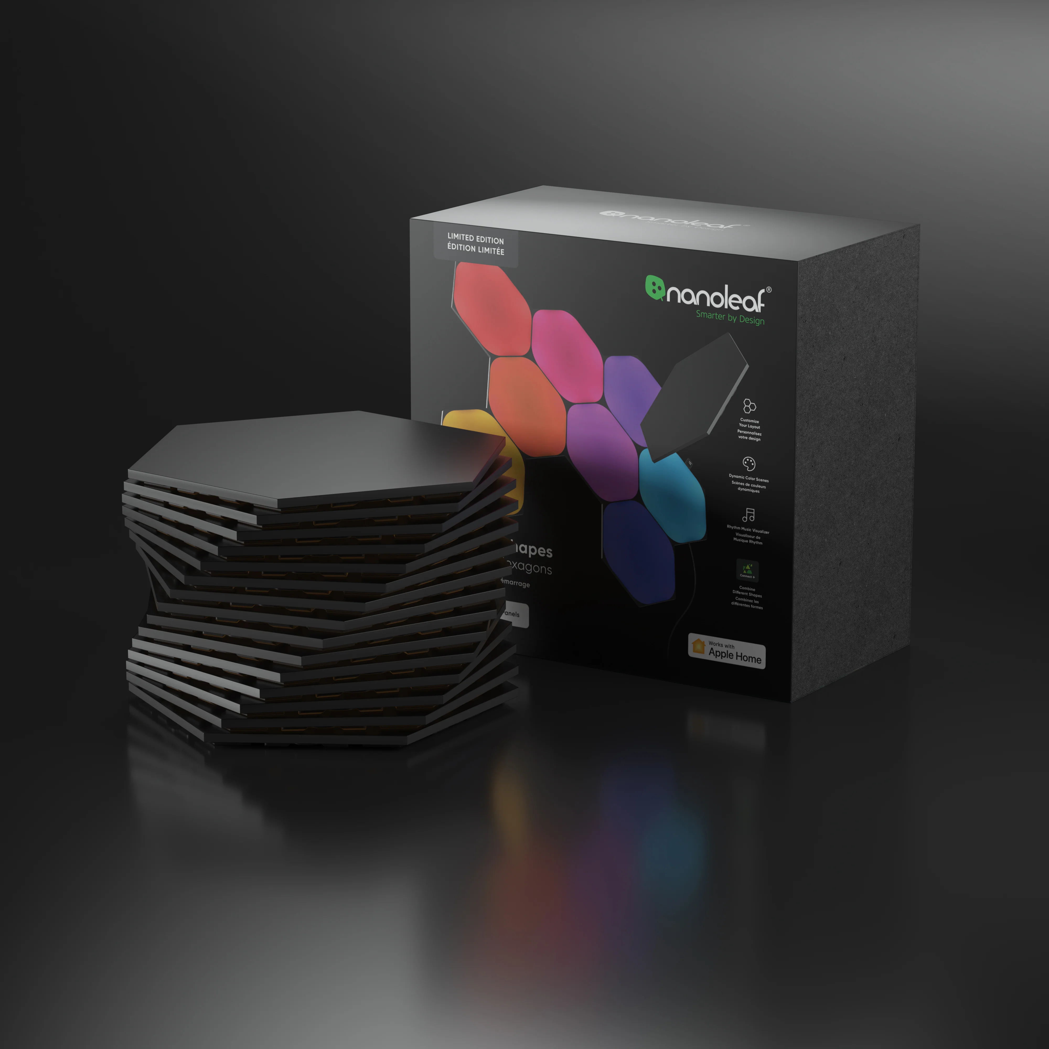 Shapes Limited Edition Ultra Black Hexagons Smarter Kit (15 Panels) - Image 5